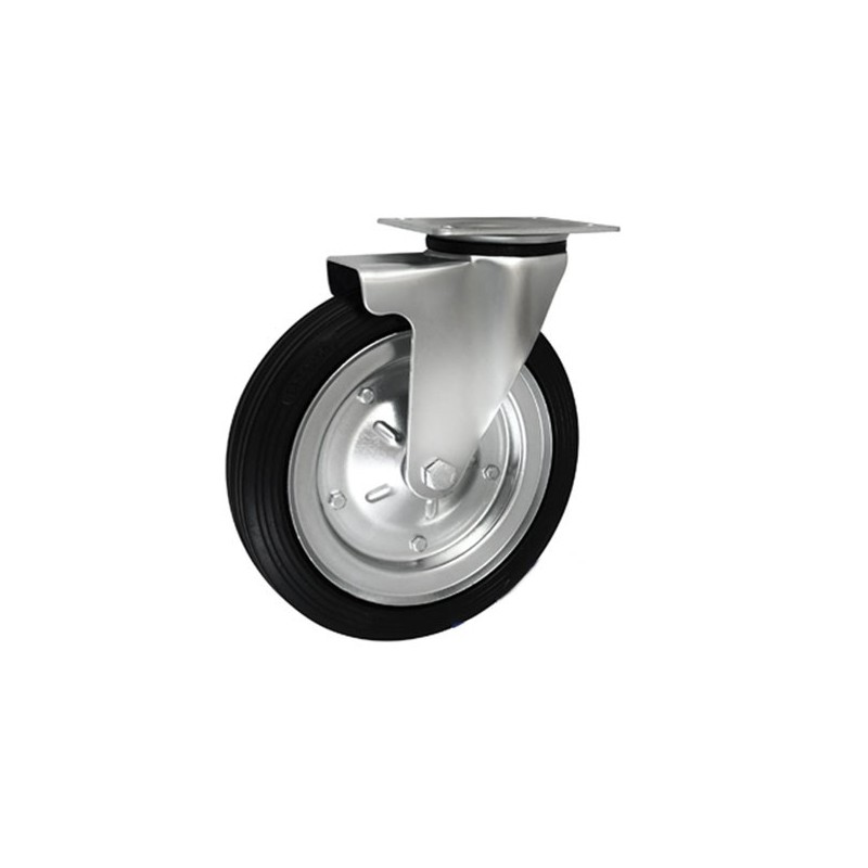 Koło fi. 250 mm metalowo-gumowe , skrętne N: 220kg / 92PL
