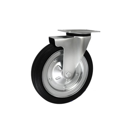 Koło fi. 250 mm metalowo-gumowe , skrętne N: 220kg / 92PL