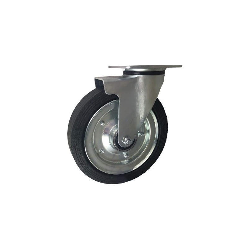 Koło fi. 250 mm metalowo-gumowe , skrętne N: 220kg /92ŁW