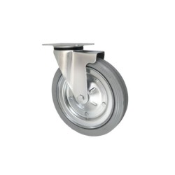 Koło fi. 250 mm metalowo-gumowe , skrętne N: 220kg Szare / 92S