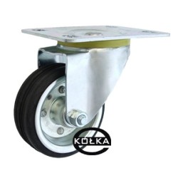 Koło fi. 80 mm metalowo-gumowe , skrętne N: 60kg / 3L