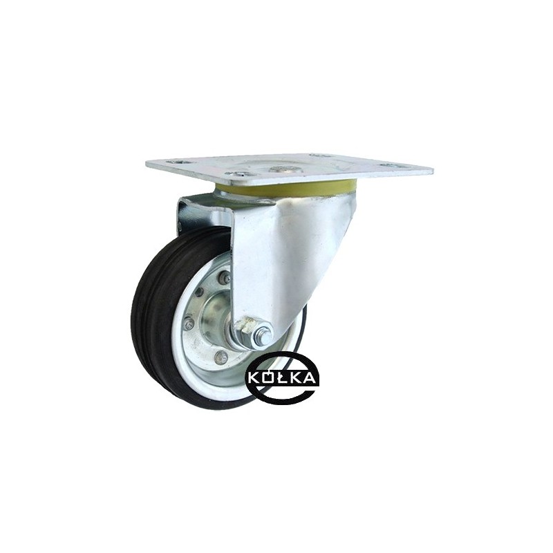 Koło fi. 80 mm metalowo-gumowe , skrętne N: 60kg / 3L