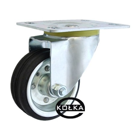 Koło fi. 80 mm metalowo-gumowe , skrętne N: 60kg / 3L