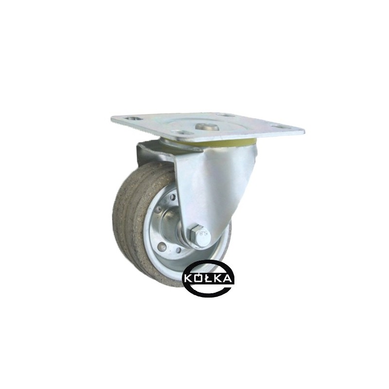 Koło fi. 80 mm metalowo-gumowe , skrętne N: 60kg szare / 3LS