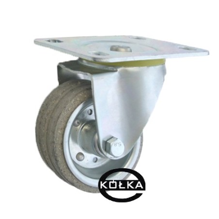 Koło fi. 80 mm metalowo-gumowe , skrętne N: 60kg szare / 3LS