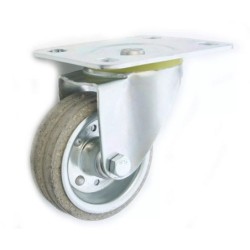 Koło fi. 80 mm metalowo-gumowe , skrętne N: 60kg szare / 3LS
