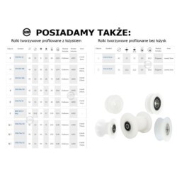 Rolka fi. 40 mm rowek 9, tworzywowa profilowana ułożyskowana /C40/9Ł/12