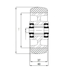 Koło fi. 100mm , N: 400kg, otwór 10mm / A10PL