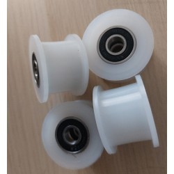 Rolka fi. 45 mm rowek 24, tworzywowa profilowana ułożyskowana do homoga, slidera / C45/24Ł/10