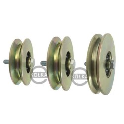 Rolka fi. 89 mm metalowa na teownik, w obudowie / RJTO-89-22
