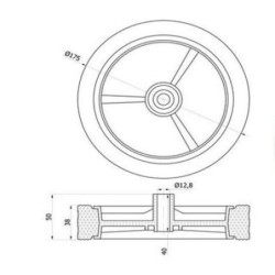 Koło do kosiarki fi. 175mm    K175