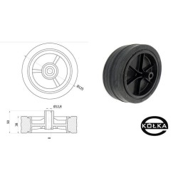 Kółko do kosiarki fi. 125 mm + śruba z gwintem M8 / K125*M8