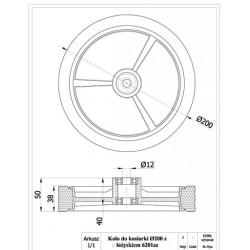 Koło do kosiarki fi. 200mm z łoż.kulk + śruba T7*M8