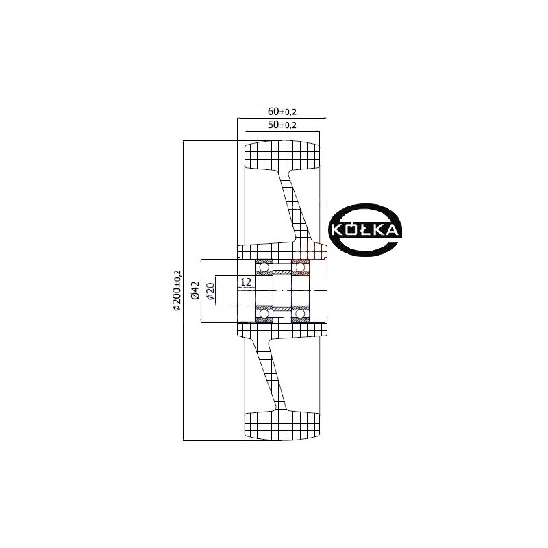 Koło fi. 200 mm, do paleciaka / 60BP