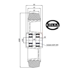 Koło aluminiowo-gumowe fi. 200 mm do paleciaka A60GP