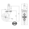 24*25 : Koło fi. 125 mm metalowo-gumowe  w obud. Skrętnej z bolcem 25 / 24*25