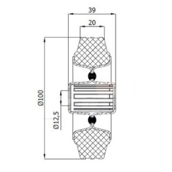 10 : Koło fi. 80 mm metalowo-gumowe / 10