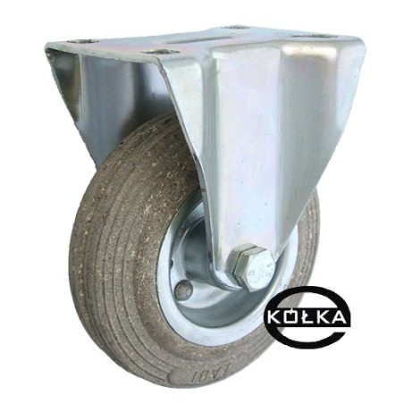 23MS : Koło fi. 125 mm metalowo-gumowe  w obud. stałej SZARE / 23MS
