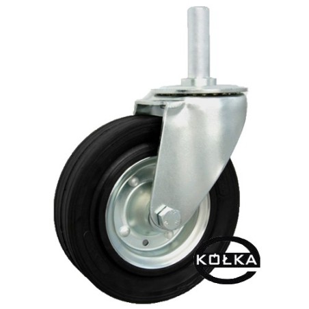 54*25 : Koło fi. 180 mm metalowo-gumowe w obudowie skrętnej z bolcem 25 / 54*25