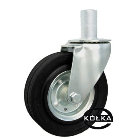54*32 : Koło fi. 180 mm metalowo-gumowe w obudowie skrętnej z bolcem 32 / 54*32