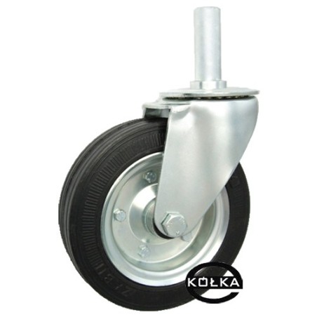 54N*28 : Koło fi. 180 mm metalowo-gumowe w obudowie skrętnej z bolcem 28 / 54N*28