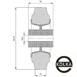Koło fi. 125 mm tworzywowo-gumowe  / 29T