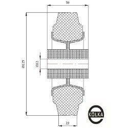 Koło fi. 125 mm tworzywowo-gumowe, SZARA OPONA / 29TS