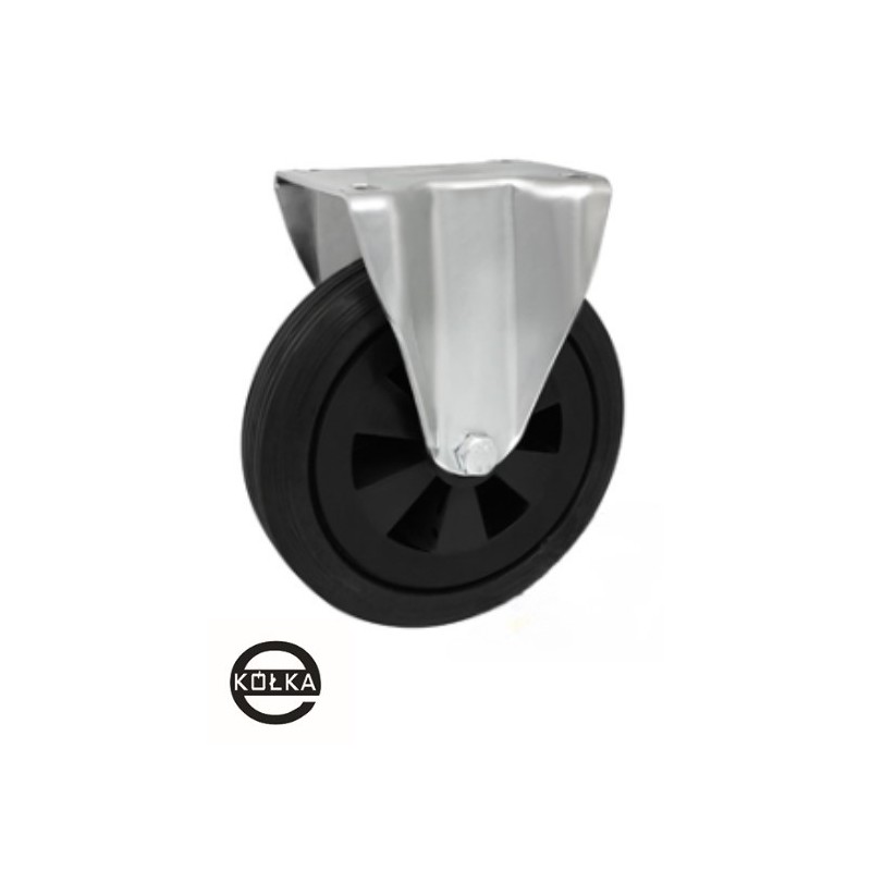 Koło fi. 200 mm tworzywowo-gumowe w obudowie stałej / 63TŁ