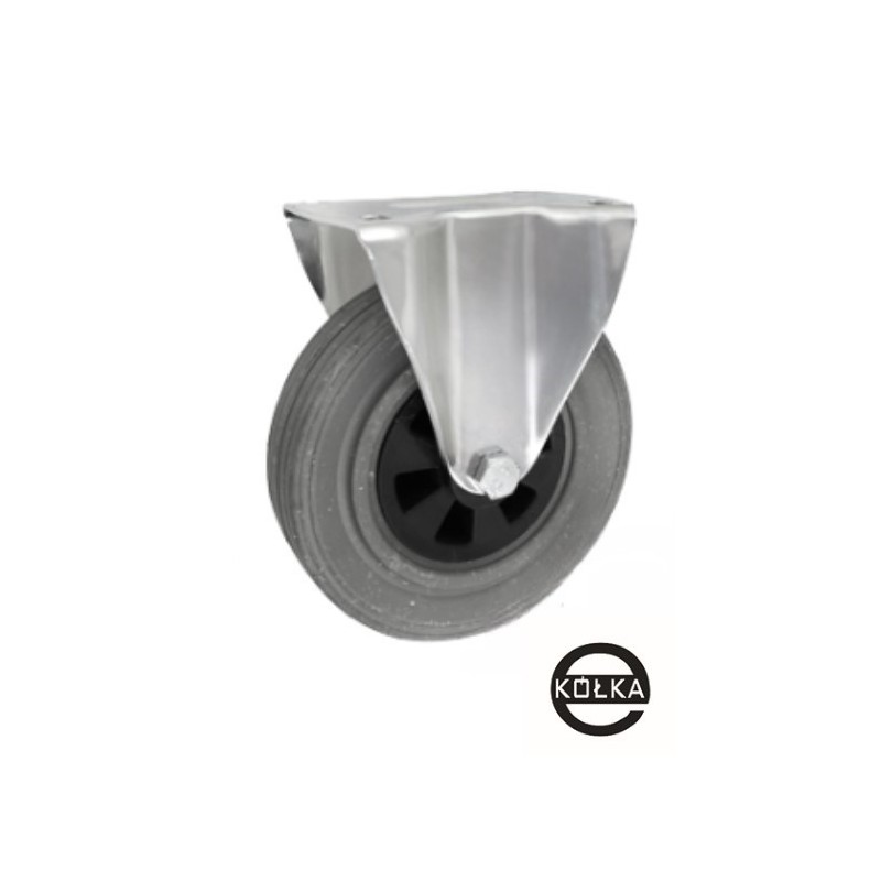 Koło fi. 125 mm tworzywowo-gumowe w obudowie stałej, SZARA OPONA / 53TS Koło fi. 125 mm tworzywowo-gumowe w obudowie stałej, SZARA OPONA / 53TS