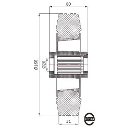 Koło fi. 160 mm tworzywowo-gumowe z nierdzewnym łożyskiem / 40TX