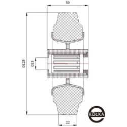 Koło fi. 125 mm tworzywowo-gumowe, SZARA OPONA / 20TS