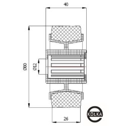 Koło fi. 80 mm tworzywowo-gumowe z nierdzewnym łożyskiem, SZARA OPONA / 1TSX