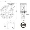 3502ŁD : Koło fi. 350 mm metalowo-gumowe w obudowie skrętnej spawanej / 3502ŁD