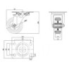 3L_6H-2 : Koło fi. 80 mm metalowo-gumowe w obudowach ZESTAW 2+2 / 3L_6H-2