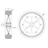 400Ł : Koło fi. 400 mm metalowo-gumowe otwór 20mm, N: 400kg / 400Ł