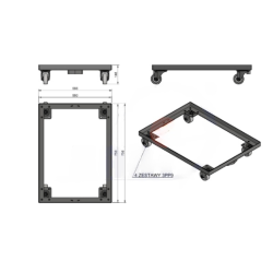 Wózek ramowy pod skrzynki 540X740mm WT-540X740 3PP9