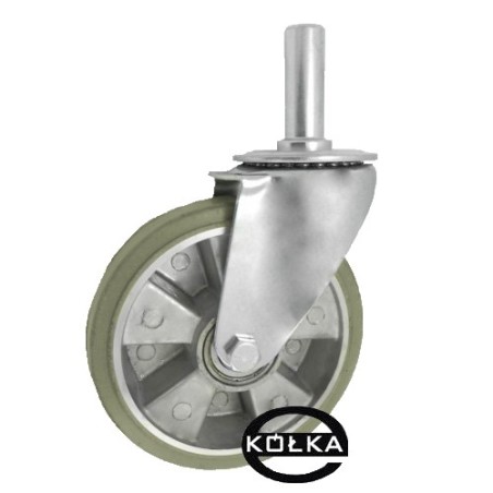 Koło fi. 180 mm aluminiowo-gumowe w obud. Z trzpieniem 27, SZARE / A54GS*27