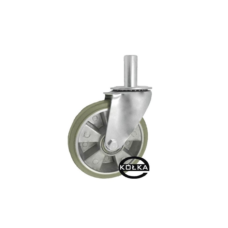 Koło fi. 180 mm aluminiowo-gumowe w obud. Z trzpieniem 32, SZARE / A54GS*32