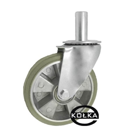 Koło fi. 180 mm aluminiowo-gumowe w obud. Z trzpieniem 32, SZARE / A54GS*32