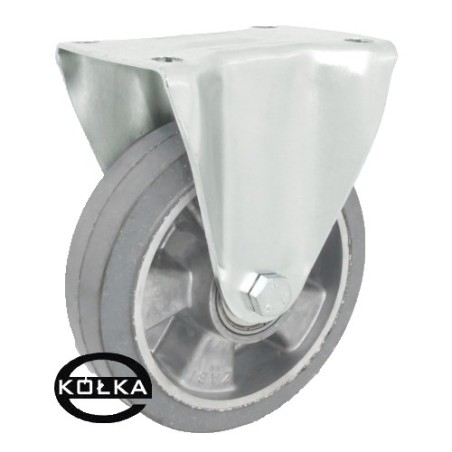Koło fi. 160 mm aluminiowo-gumowe w obud. stałej, SZARE, N: 300kg / A43GS