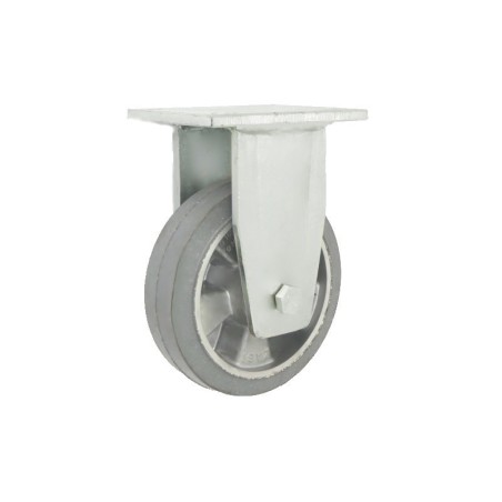 Koło fi. 160 mm aluminiowo-gumowe w obud. stałej spawanej, SZARE, N: 300kg / A43GSD