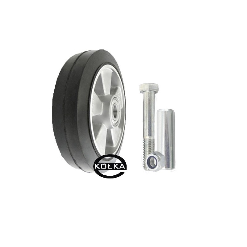 Koło fi. 200 mm aluminiowo-gumowe + tuleja, N: 300kg / A61G Koło fi. 200 mm aluminiowo-gumowe + tuleja, N: 300kg / A61G