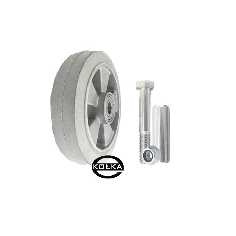 Koło fi. 200 mm aluminiowo-gumowe + tuleja, N: 300kg, SZARE / A61GS Koło fi. 200 mm aluminiowo-gumowe + tuleja, N: 300kg, SZARE / A61GS