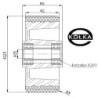 Koło fi. 125 mm aluminiowo-poliuretanowe, N: 300kg, otw.15 / A20P