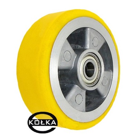 Koło fi. 125 mm aluminiowo-poliuretanowe, N: 300kg, otw.15 / A20P