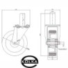 Koło fi. 160 mm aluminiowo-poliuretanowe w obud. z bolcem 32, N: 200kg / A44P*32