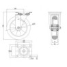 Koło fi. 200 mm aluminiowo-poliuretanowe w obud. skrętnej, N: 400kg / A62PRW