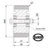 Koło fi. 80 mm aluminiowo-poliuretanowe + tuleja, N: 300kg / A2PL