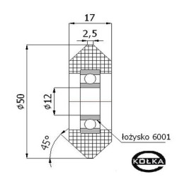 rolka tworzywo fi. 50 do szpica / RC-50-17/12