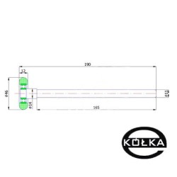 Rolka fi. 46 mm, tworzywowa, zaokrąglona, dł. 190mm, do bram